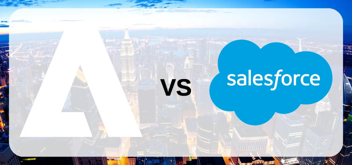 Beitragsbild zu Adobe- vs. Salesforce-Aktie: Duell der gefallenen Software-Giganten