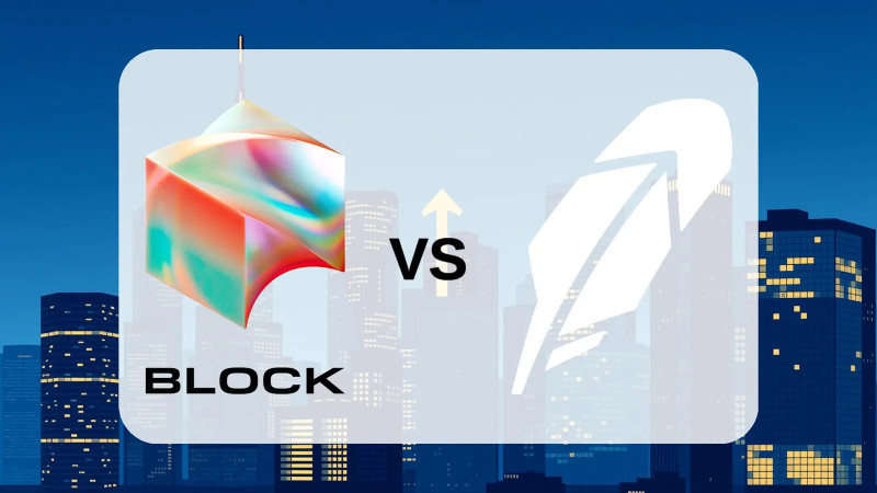 Beitragsbild zu Block- vs. Robinhood-Aktie: Welcher Fintech-Weg führt zum Ziel?