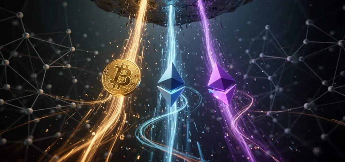 Beitragsbild zu Bitcoin, Ethereum, Solana — Krypto-Sektor trotzt Fed-Druck mit ETF-Rekorden