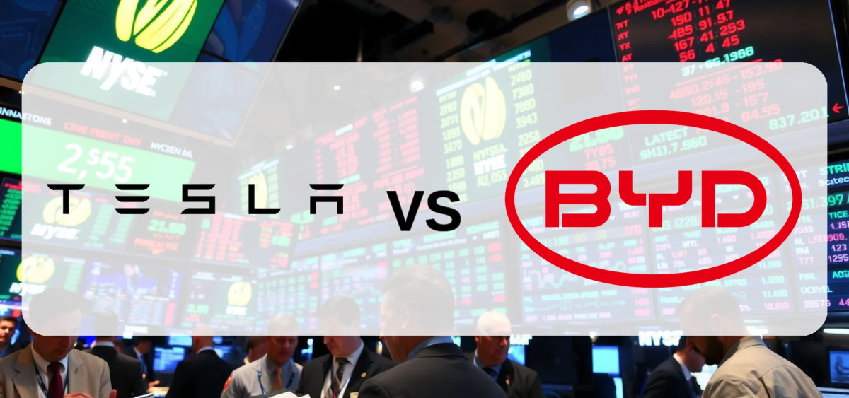 Beitragsbild zu Tesla- vs. BYD-Aktie: David gegen Goliath im E-Auto-Kampf