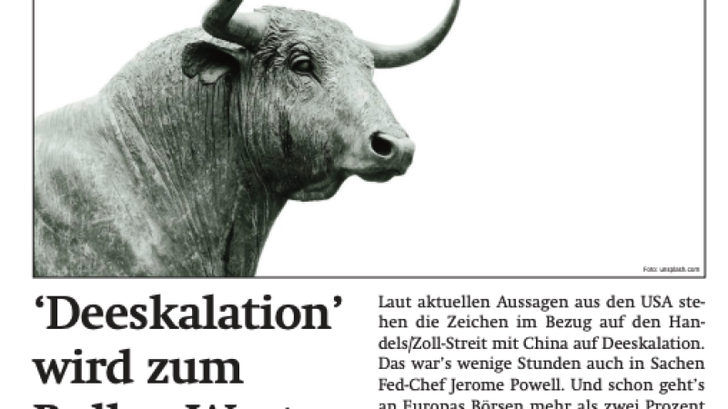 Beitragsbild zu News aus dem Börse Express PDF vom 23.04.2025: Deeskalation wird zum Bullen-Wort