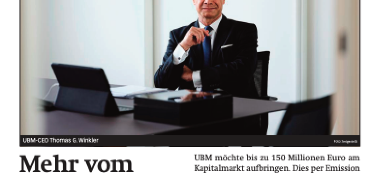 Beitragsbild zu News aus dem Börse Express PDF vom 08.10.2024: UBM-CEO Thomas G. Winkler im Gespräch