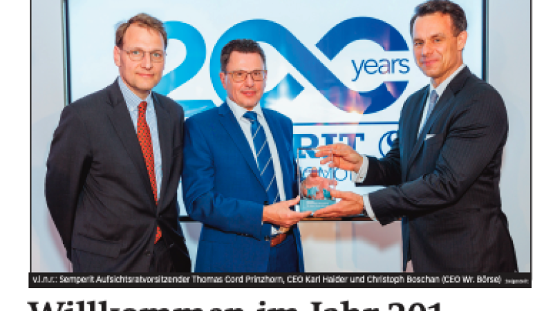 Beitragsbild zu Willkommen im Jahr 201 - das 200. Jubiläumsjahr von Semperit im Rückblick (Sondernummer des Börse Express)