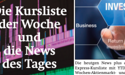 Beitragsbild zu News aus dem Börse Express PDF vom 16.05.2025: plus die Kursliste der Woche