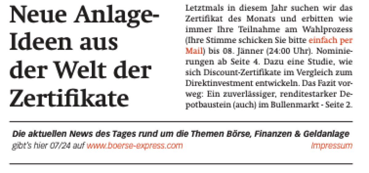 Beitragsbild zu Neue Anlageideen aus der Welt der Zertifikate 