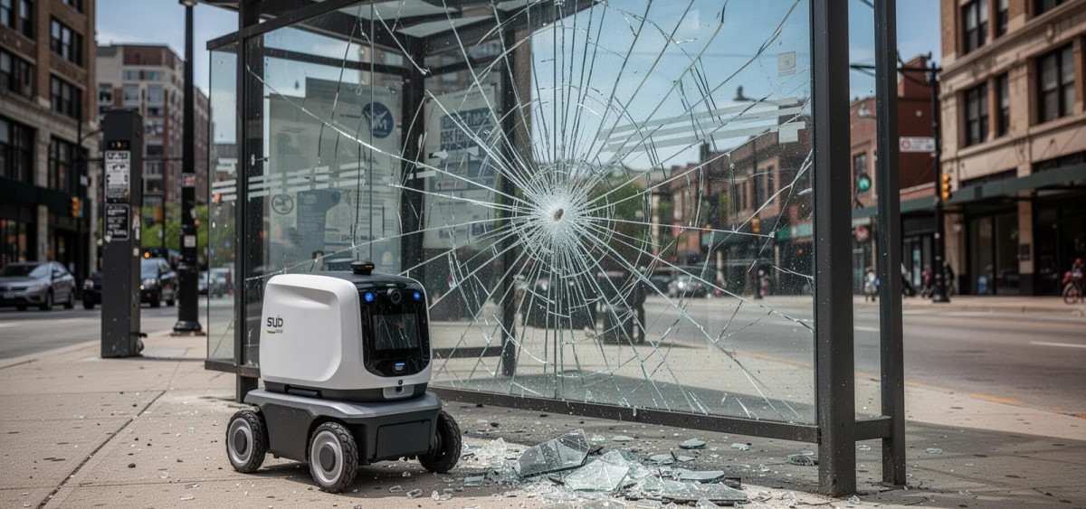 Beitragsbild zu Lieferroboter zertrümmern Bushaltestellen in Chicago