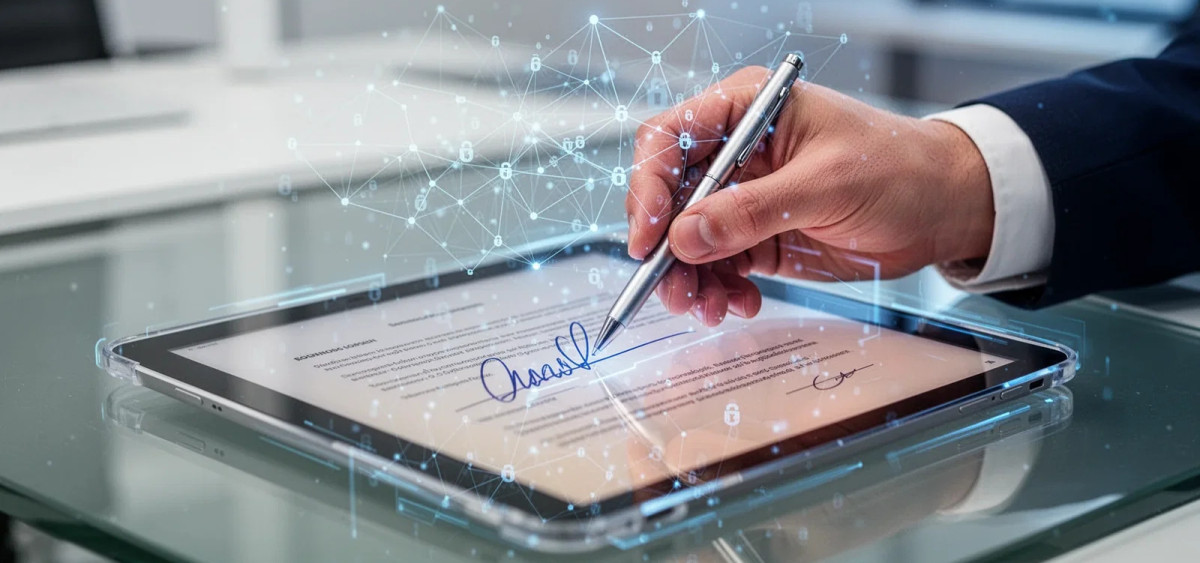 Beitragsbild zu Digital Signaturen: KI und Blockchain revolutionieren Verträge