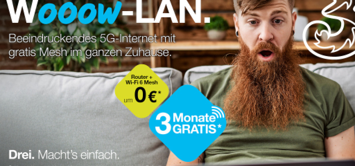Beitragsbild zu Wooow-LAN: Internet für Zuhause inklusive Router und Mesh jetzt 3 Monate gratis.*