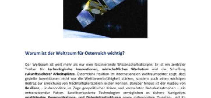 Beitragsbild zu Raumfahrt sichert Österreichs Zukunft – keine Kürzungen im Innovationsmotor der Nation!