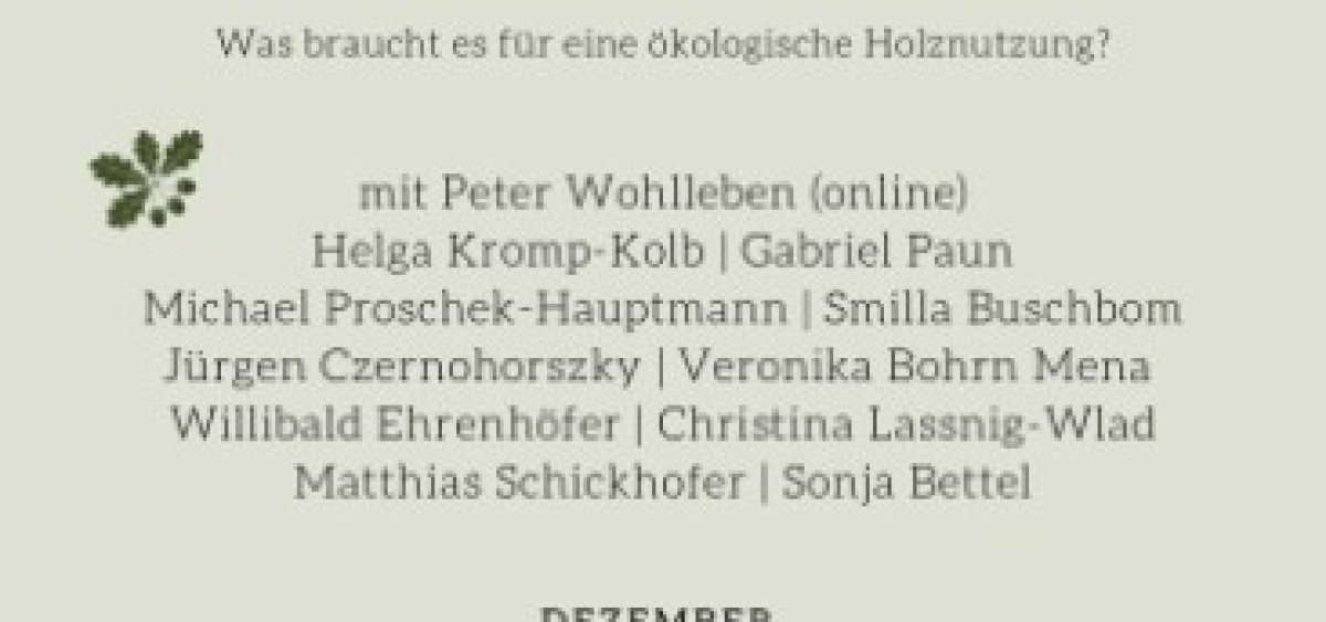 Beitragsbild zu AVISO: Klima & Wald – Was braucht es für die ökologische Holznutzung? 12.12., 18:30 Uhr