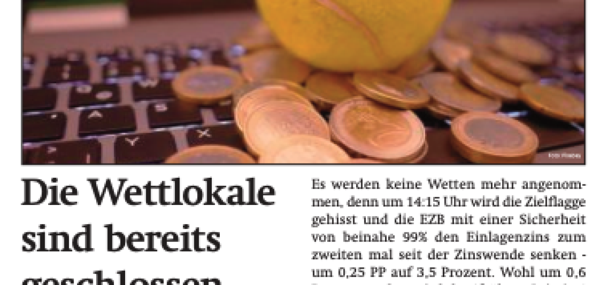 Beitragsbild zu News aus dem Börse Express PDF vom 12.09.2024: Die Wettlokale sind bereits geschlossen