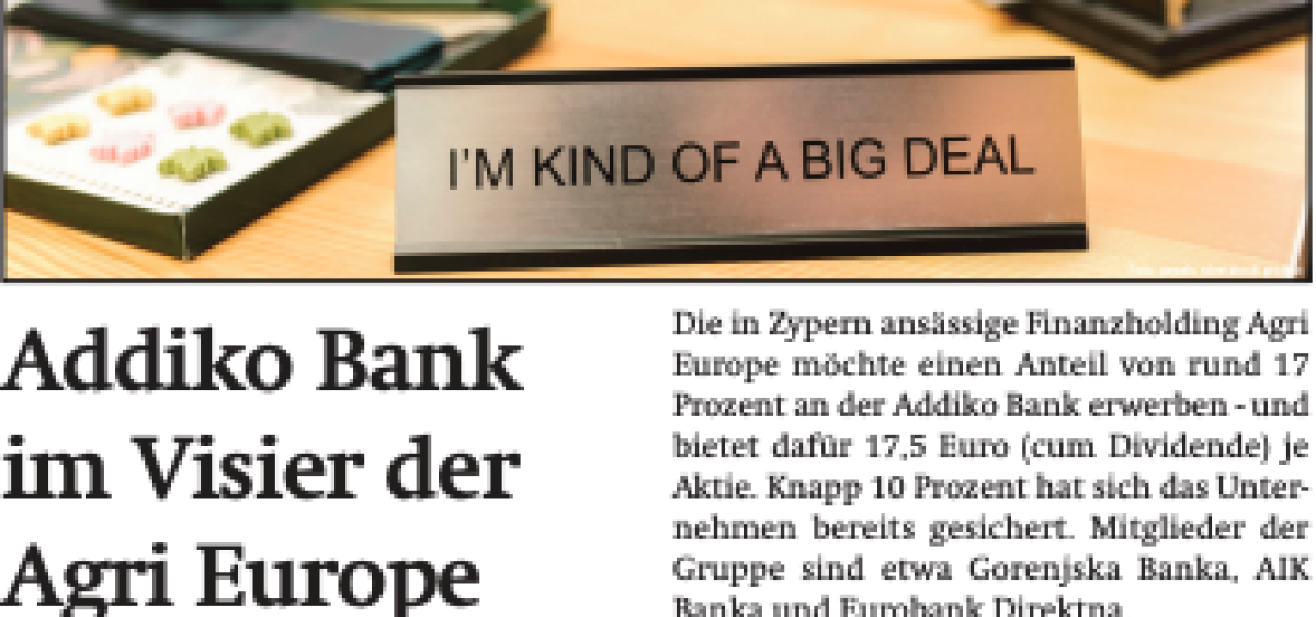 Beitragsbild zu News aus dem Börse Express PDF vom 25.03.2024: Übernahmeangebot für die Addiko Bank - News von Andritz, AT&S, Raiffeisen Bank International, SBO, Strabag, Wienerberger, Zumtobel - OMV mit Sicherheitspuffer...