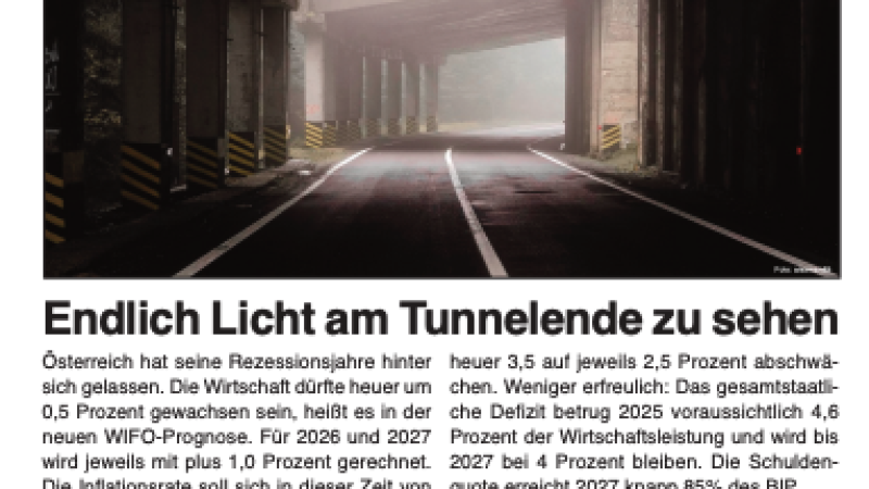 Beitragsbild zu Endlich Licht am Tunnelende zu sehen