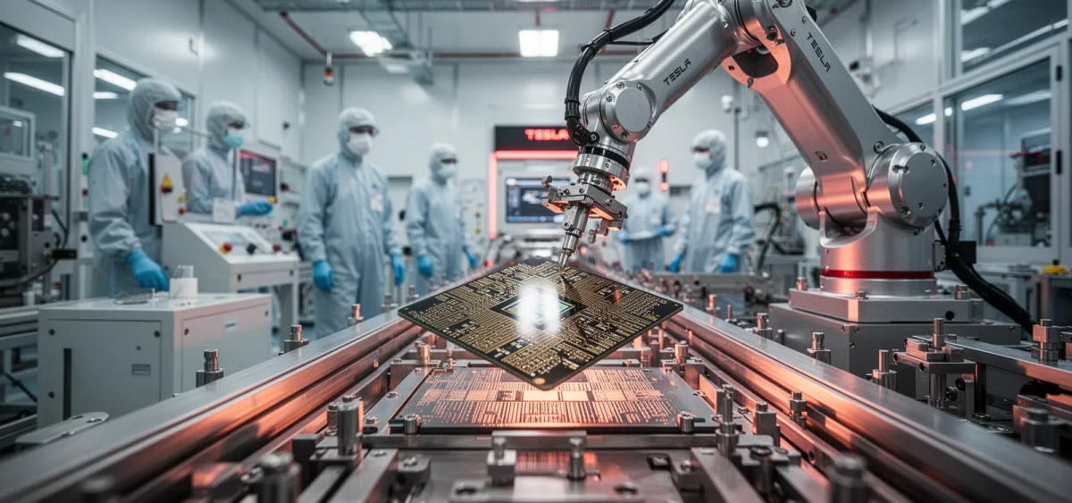 Beitragsbild zu Tesla Aktie: Chips aus eigener Hand